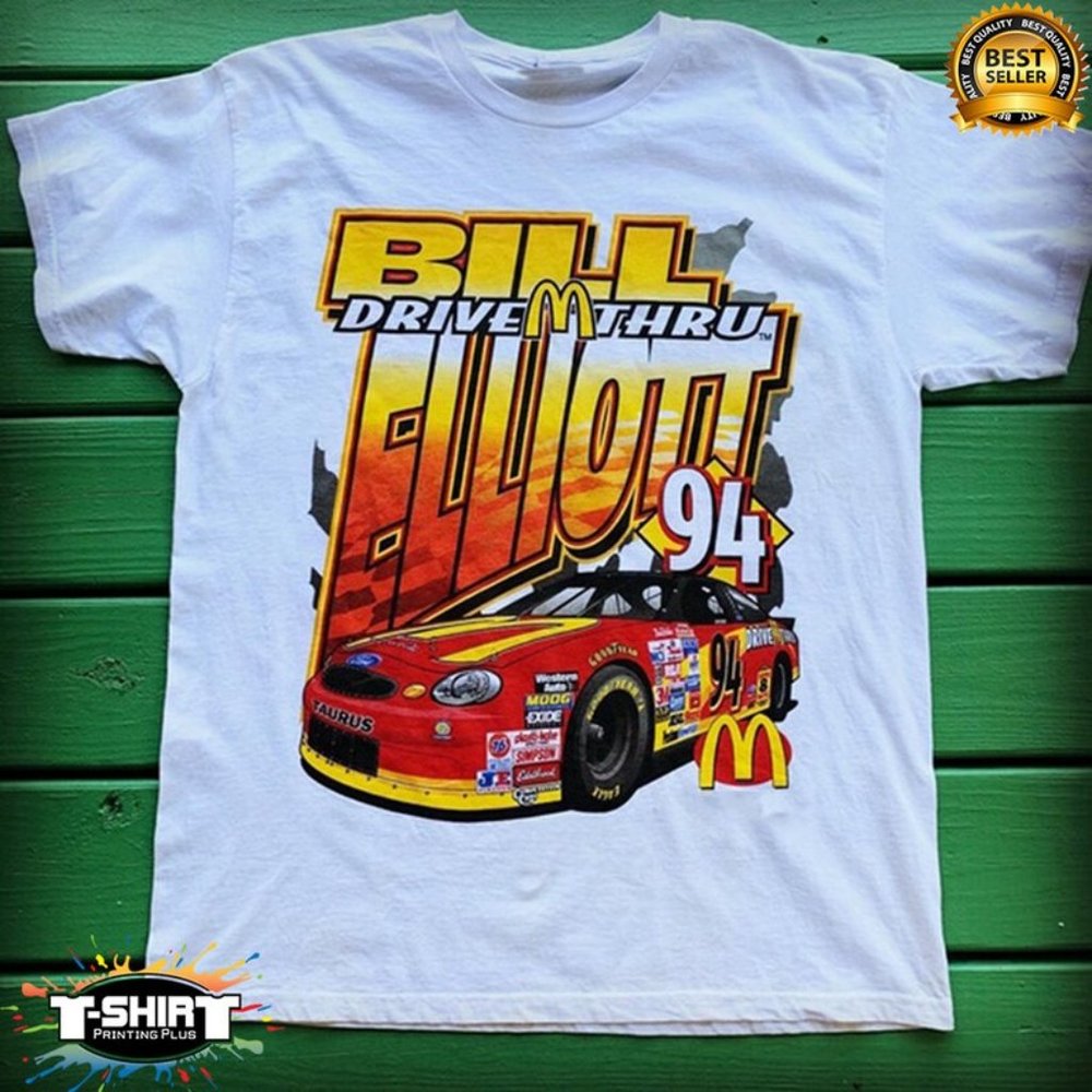 Vintage Bill Elliot Shirt, Elliot Car Shirt, NASCAR Racing Shirt, Street Racing